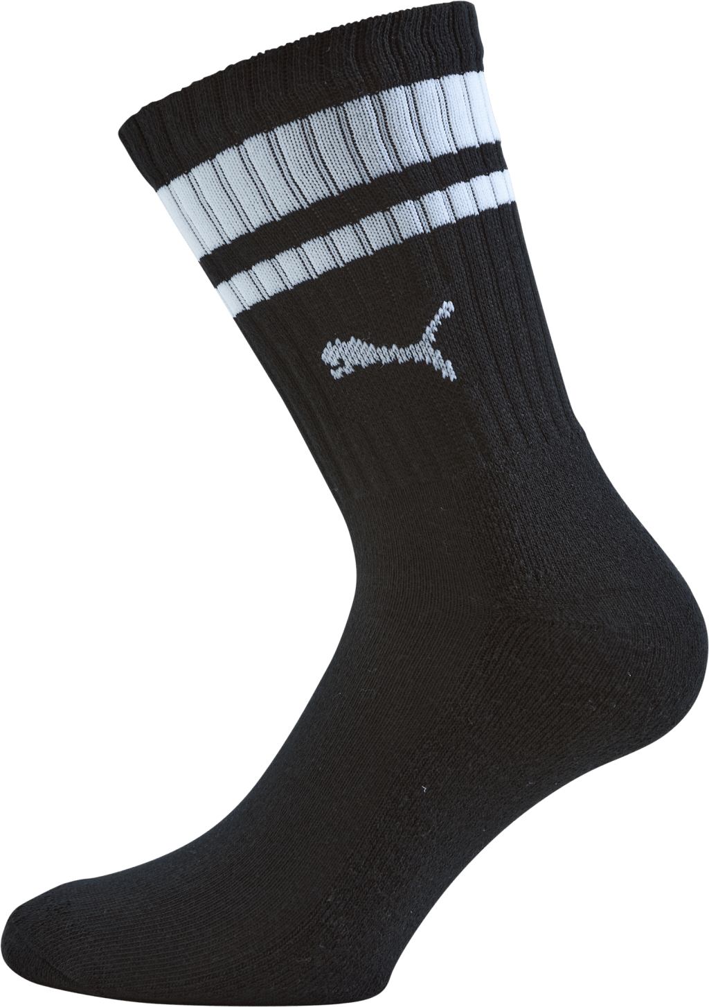 Puma Crew Heritage Stripe 2p U Black, Unisex, Apparels, Socks, Black, 35-38