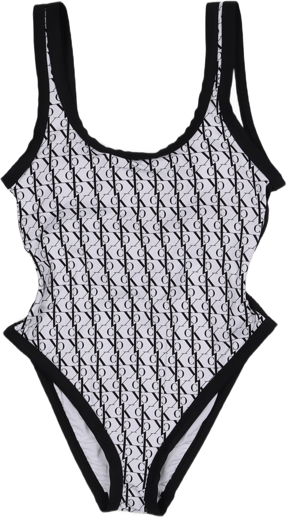 Scoop Back One Piece-rp Monogram White