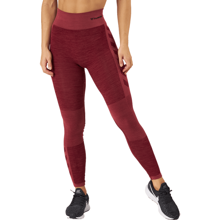 Hmlclea Seamless Mid Waist Tig Cabernet/apple Butter Melange