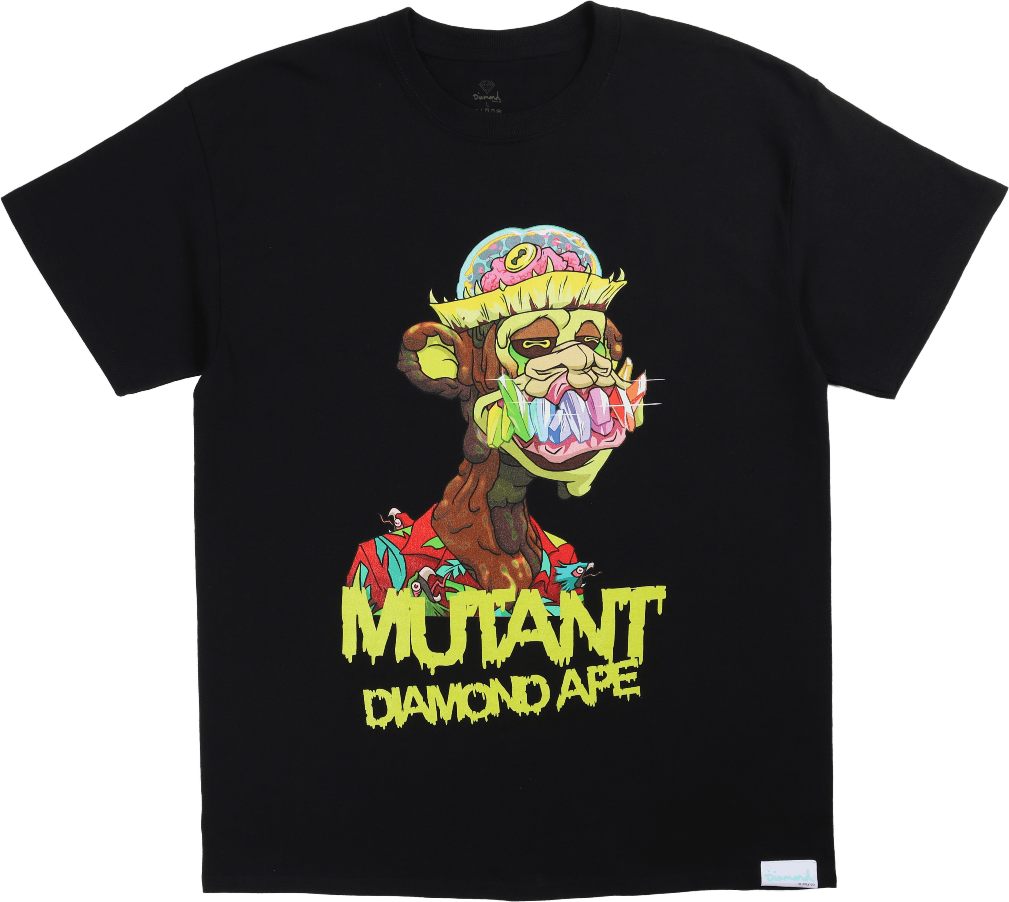 Mutant Diamond Ape Tee Blk, Male, Klær, Tops, Svart, XL