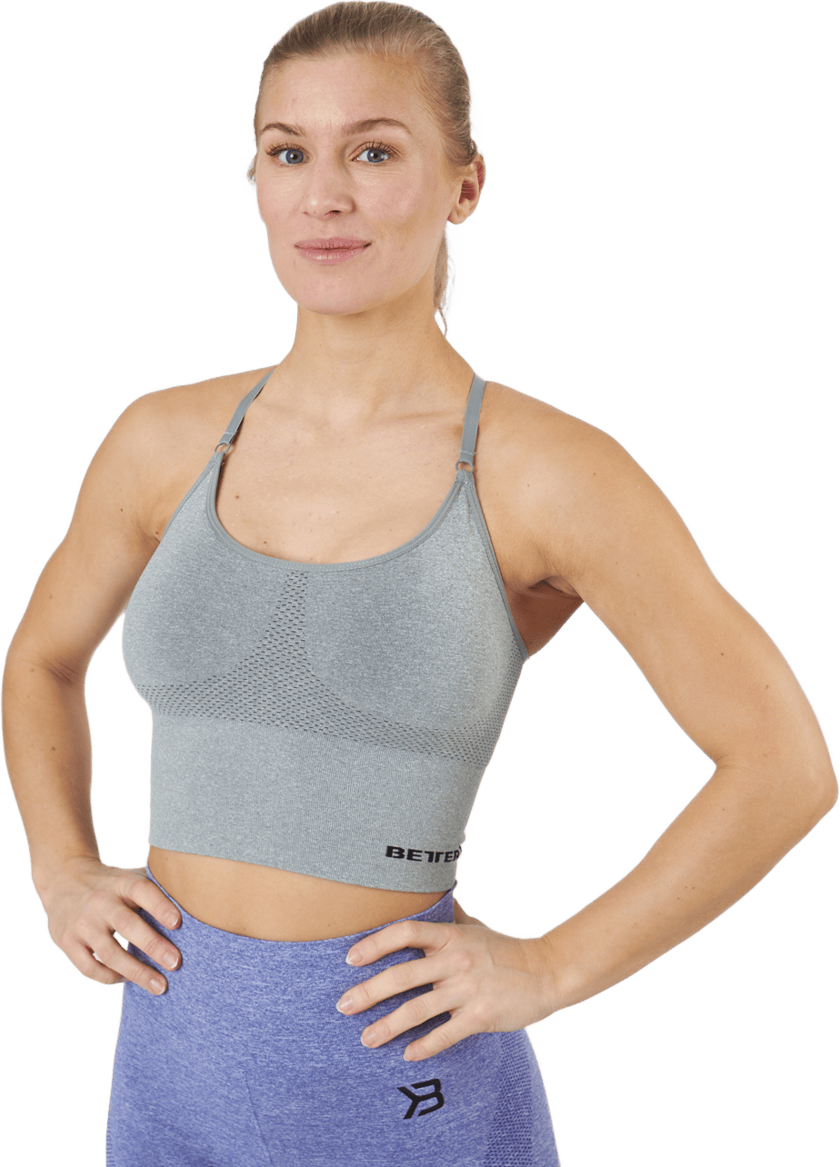 Astoria Seamless Bra Light Grey Melange, Female, Apparels, Sports Bras, Workout, Grey, XL