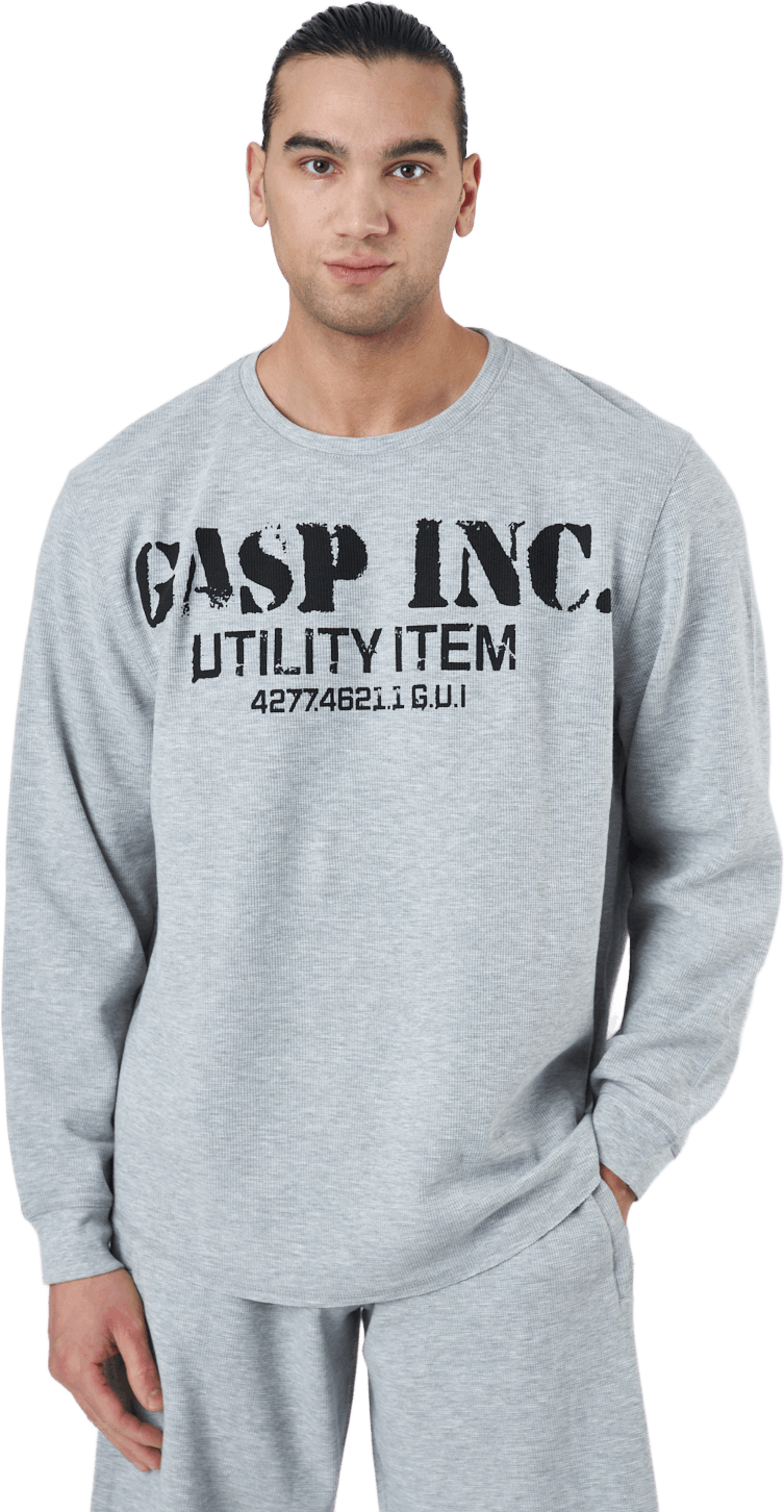 Thermal Gym Sweater Grey Melange, Male, Apparels, Shirts, Workout, Grey, XXL