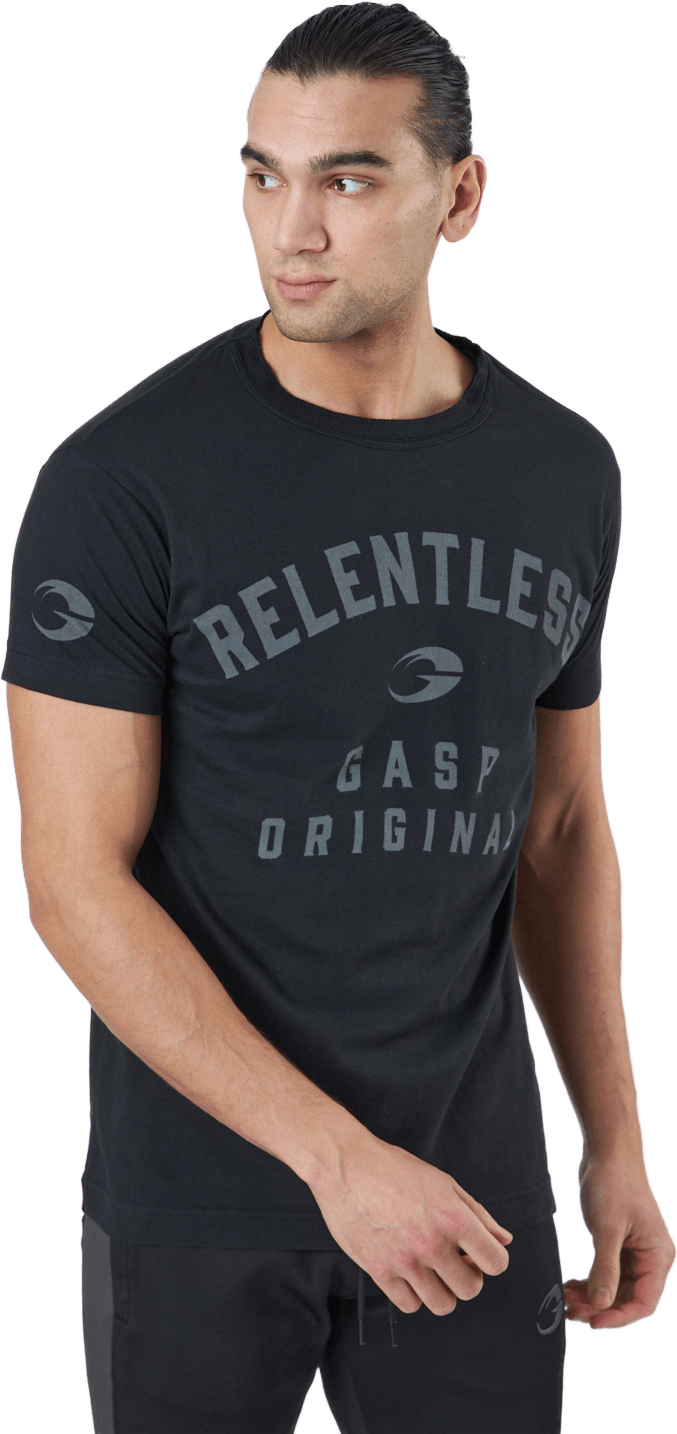 Relentless Skull Tee Washed Black, Male, Tøj, T-shirt, Træning, Sort, XXL