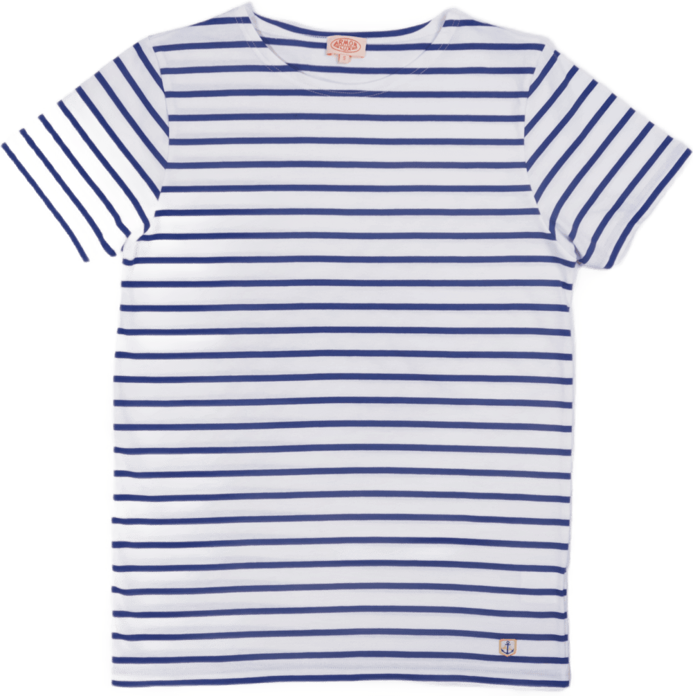 Striped Breton Shirt ”hoëdic” White/ Royal Blue