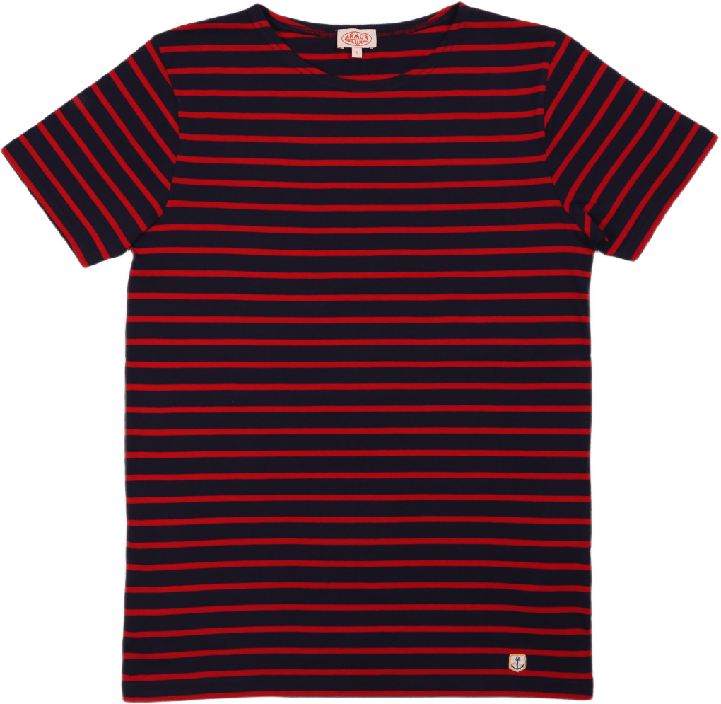Striped Breton Shirt ”hoëdic” Navire Navy/braise Red