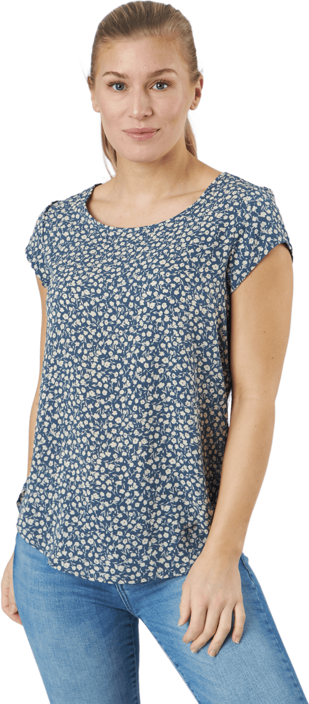 Onlvic Ss Aop Top Ptm Blue Mirage, Female, Apparels, T-shirt, Multi color, 36