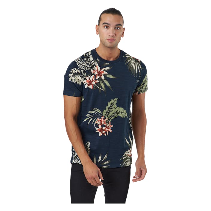 Jprblatropic Aop Ss Tee Crew N Navy Blazer, Male, Odevy, Tričko, S