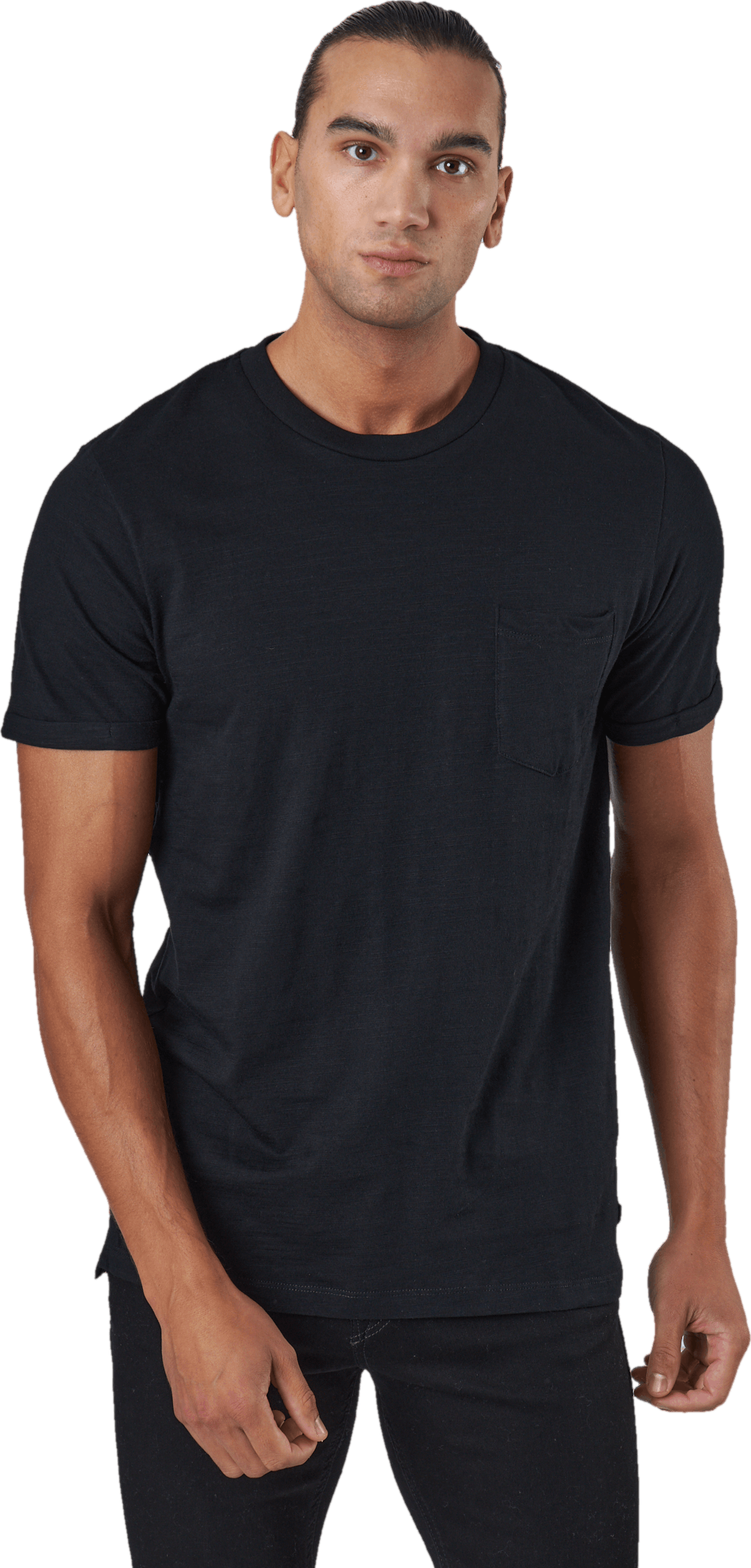 Jprblatropic Solid Ss Tee Crew Black, Male, Kleding, T-shirt, Zwart, M