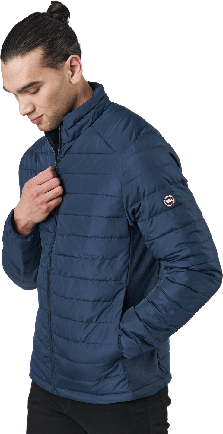 Jjeace Spring Puffer Collar Sn Navy Blazer, Male, Apparels, jackets, Blue, S
