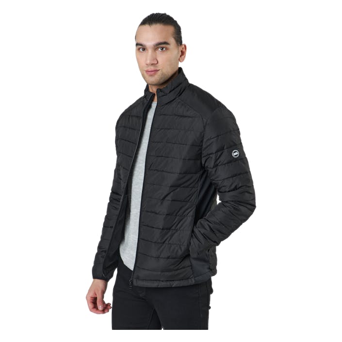 Jjeace Spring Puffer Collar Sn Black, Male, Apparels, jackets, Black, M