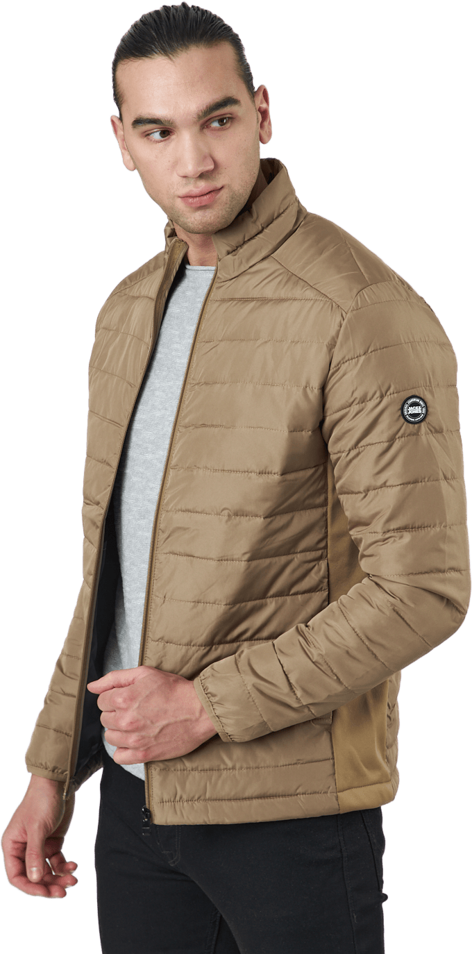 Jjeace Spring Puffer Collar Sn Elmwood, Male, Vêtements, vestes, Beige, XL