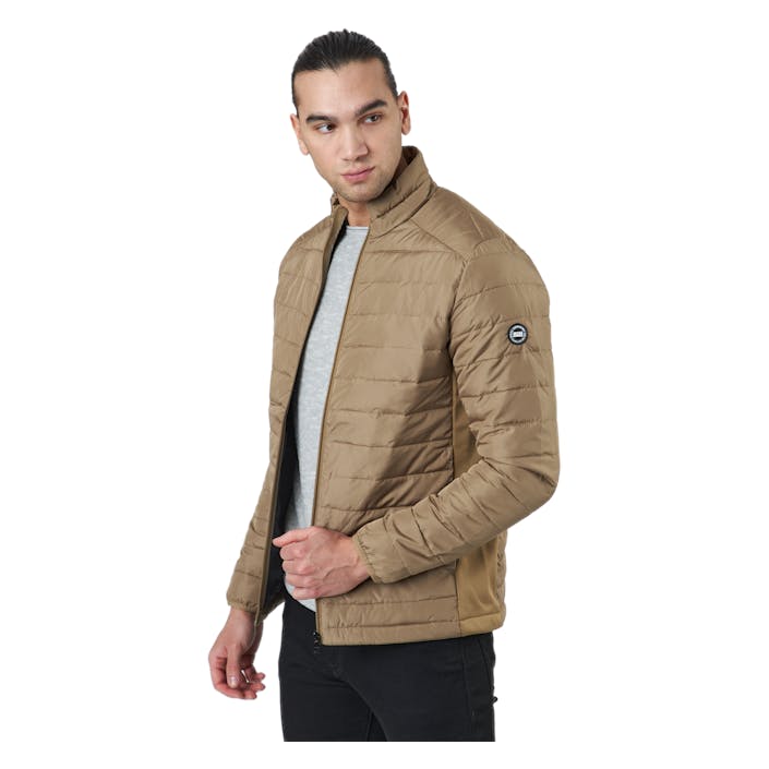 Jjeace Spring Puffer Collar Sn Elmwood, Male, Vêtements, vestes, Beige, XL
