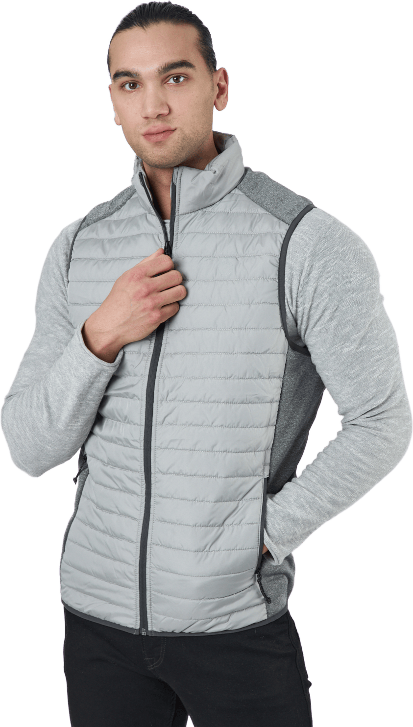 Jjemulti Bodywarmer Collar Noo Ghost Gray, Male, Apparels, jackets, Grey, XXL