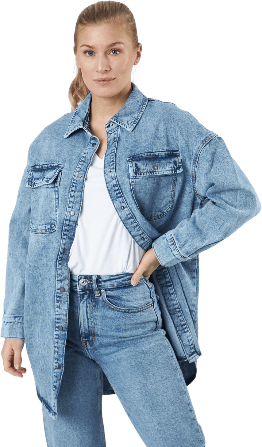 Onlkasia Ls Os Shirt Dnm Bj No Medium Blue Denim