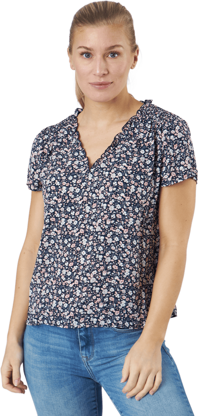 Onlsonja Life S/s V-neck Top N Night Sky