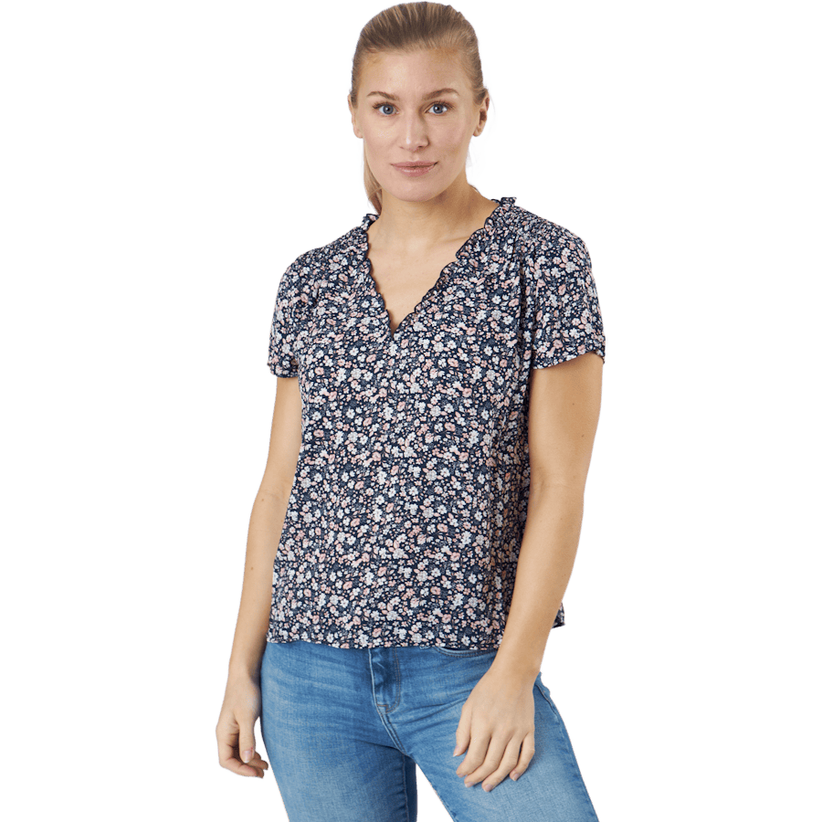 Onlsonja Life S/s V-neck Top N Night Sky