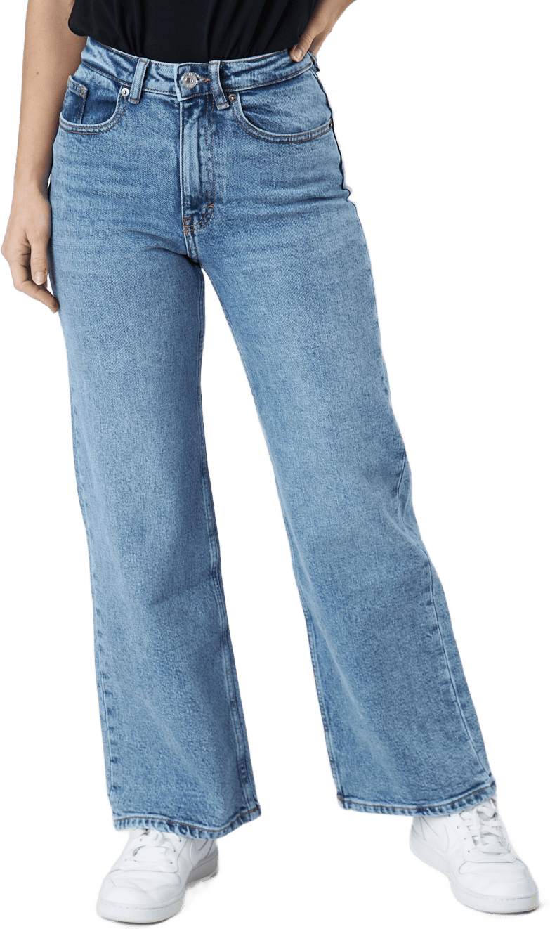 Onljuicy Hw Wide Leg Rea365  N Medium Blue Denim, Female, Apparels, Pants, Blue, 29"/32"