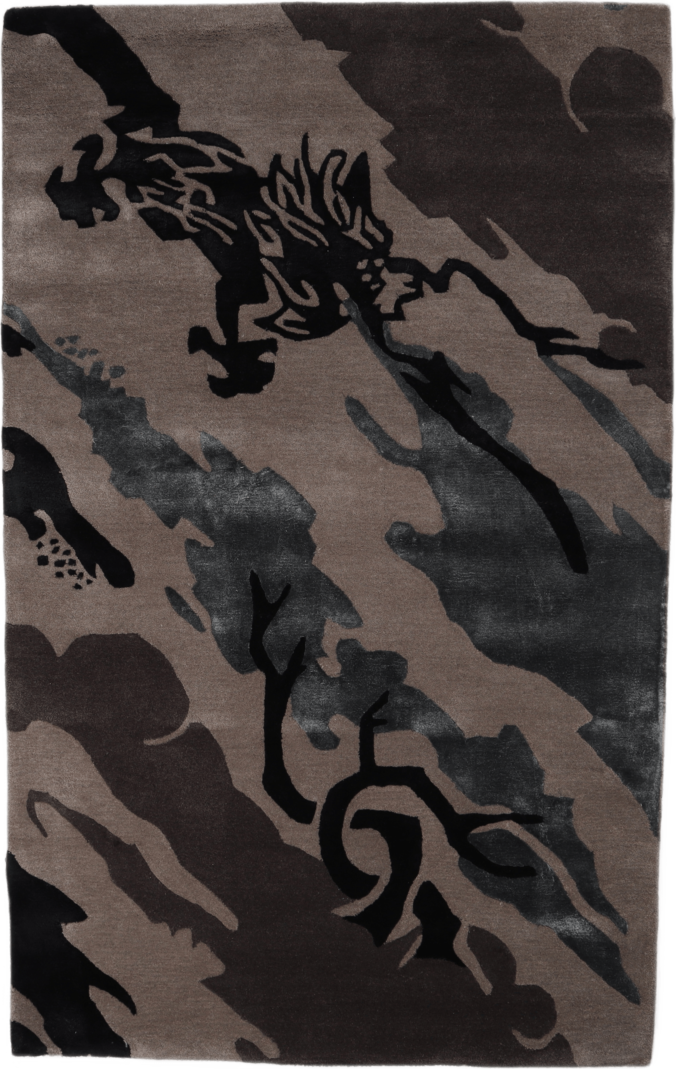 Camo Rug Hand-tufted Wool Night, Unisex, Utrustning, Tillbehör, Grå, ONESIZE