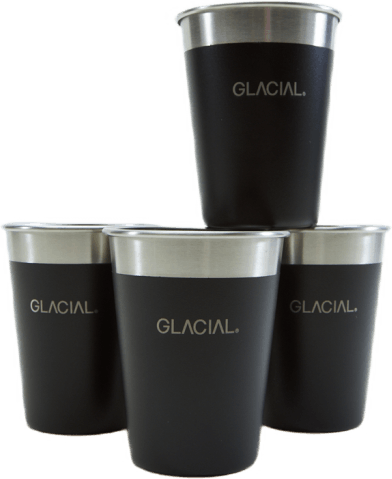 4-pack Matte Black Cup Set, Unisex, Apparatuur, flessen & flacons, Zwart, ONESIZE