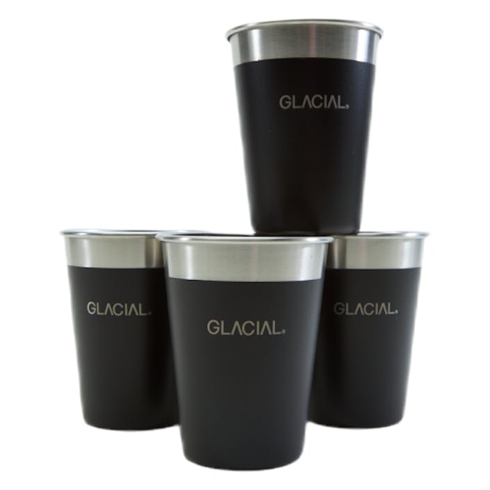 4-pack Matte Black Cup Set, Unisex, Equipment, bottles & flasks, Black, ONESIZE