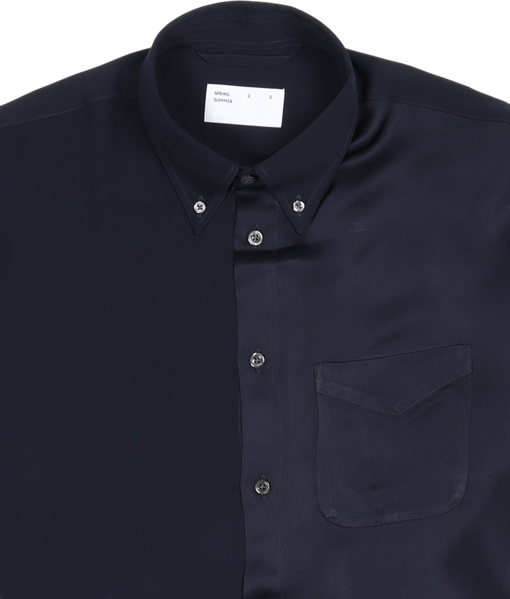 A.bd Shirt Navy Viscose Sateen - Bild 2