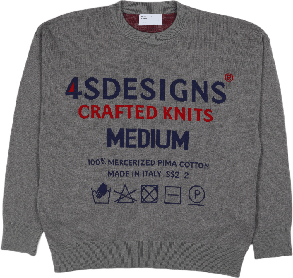 Knit Size-tag Crewneck Grey Wi