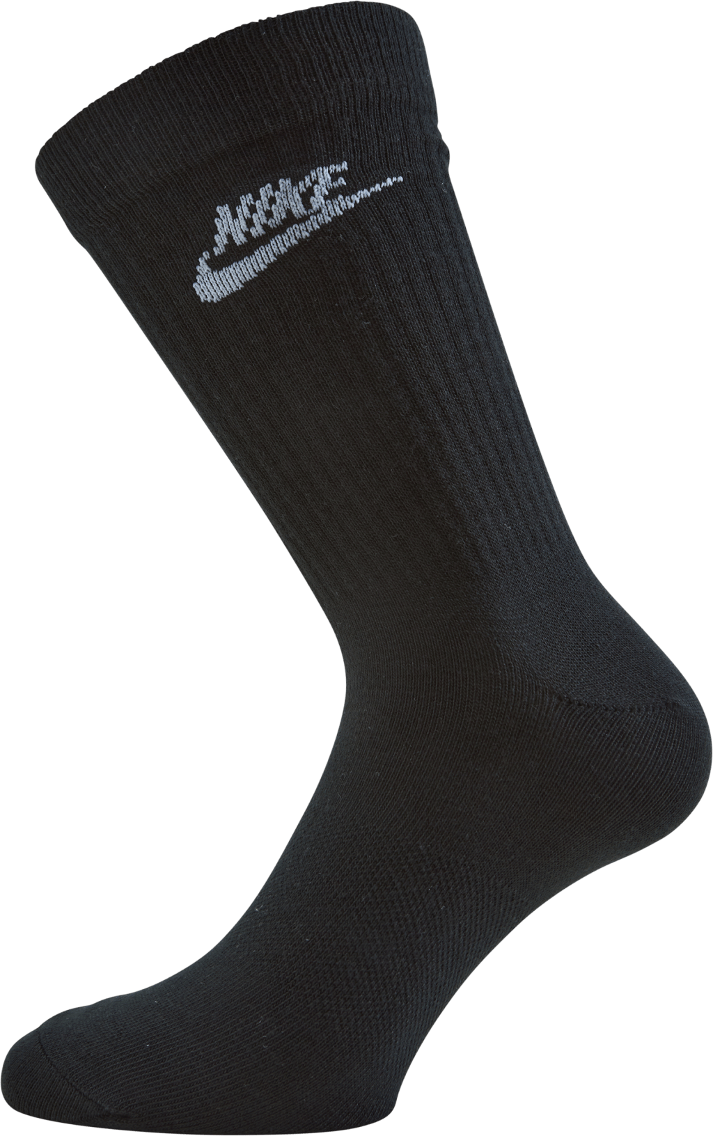 Sportswear Everyday Essential Crew Socks (3 Pairs) BLACK/WHITE, Unisex, Apparels, Socks, Black, 42-46