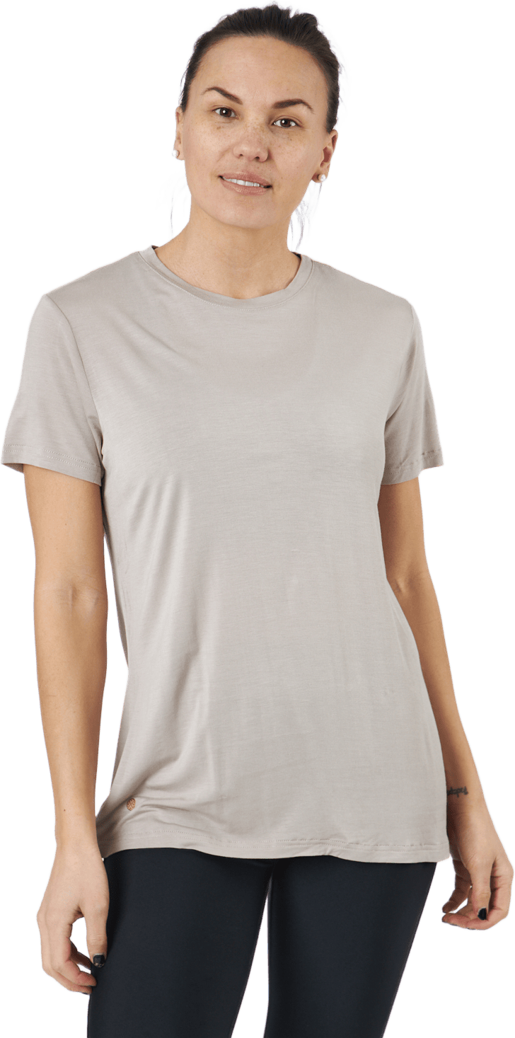 Amoy W S/s Tee Chateau Rose, Female, Klær, T skjorte, Trening, Beige, 38