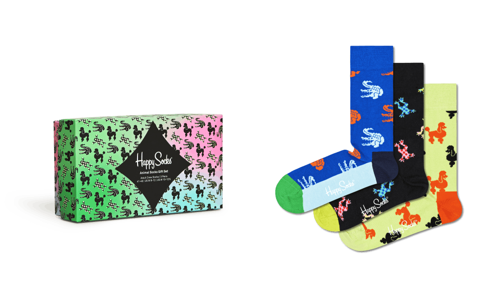 3-pack Animal Socks Gift Set 200, Unisex, Odzież, Skarpety, Wielokolorowy, 41-46