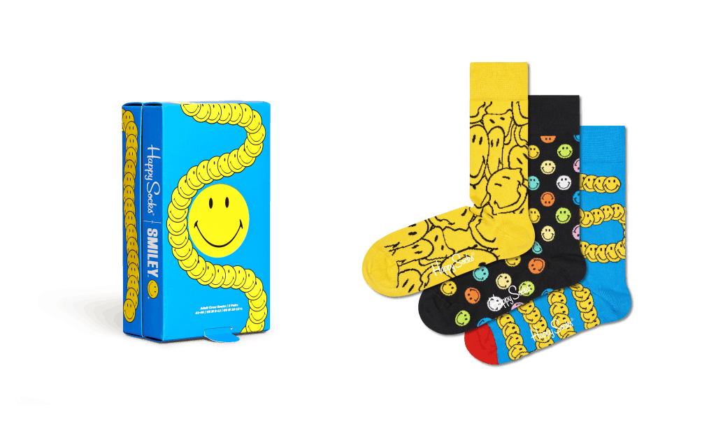 Smiley 3-pack Gift Set 6700, Unisex, Kläder, Strumpor, Flerfärgad, 41-46