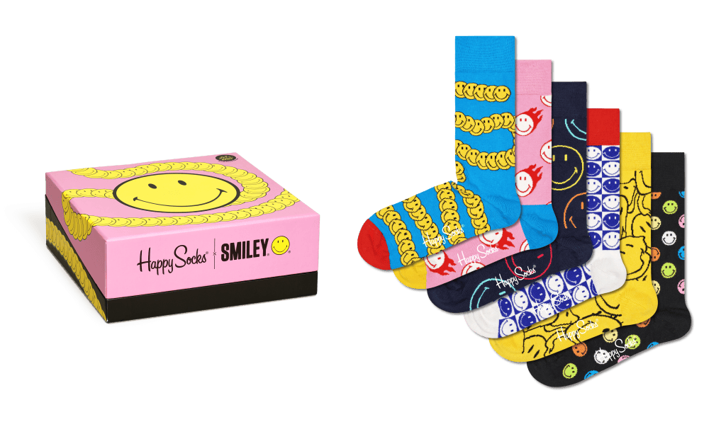 Smiley 6-pack Gift Set 3300, Unisex, Kläder, Strumpor, Mönstrad, 41-46