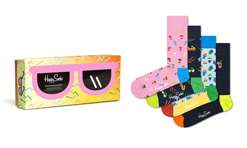 4-pack Tropical Day Socks Gift 200, Unisex, Kleding, Sokken, levensstijl, Gedessineerd, 41-46