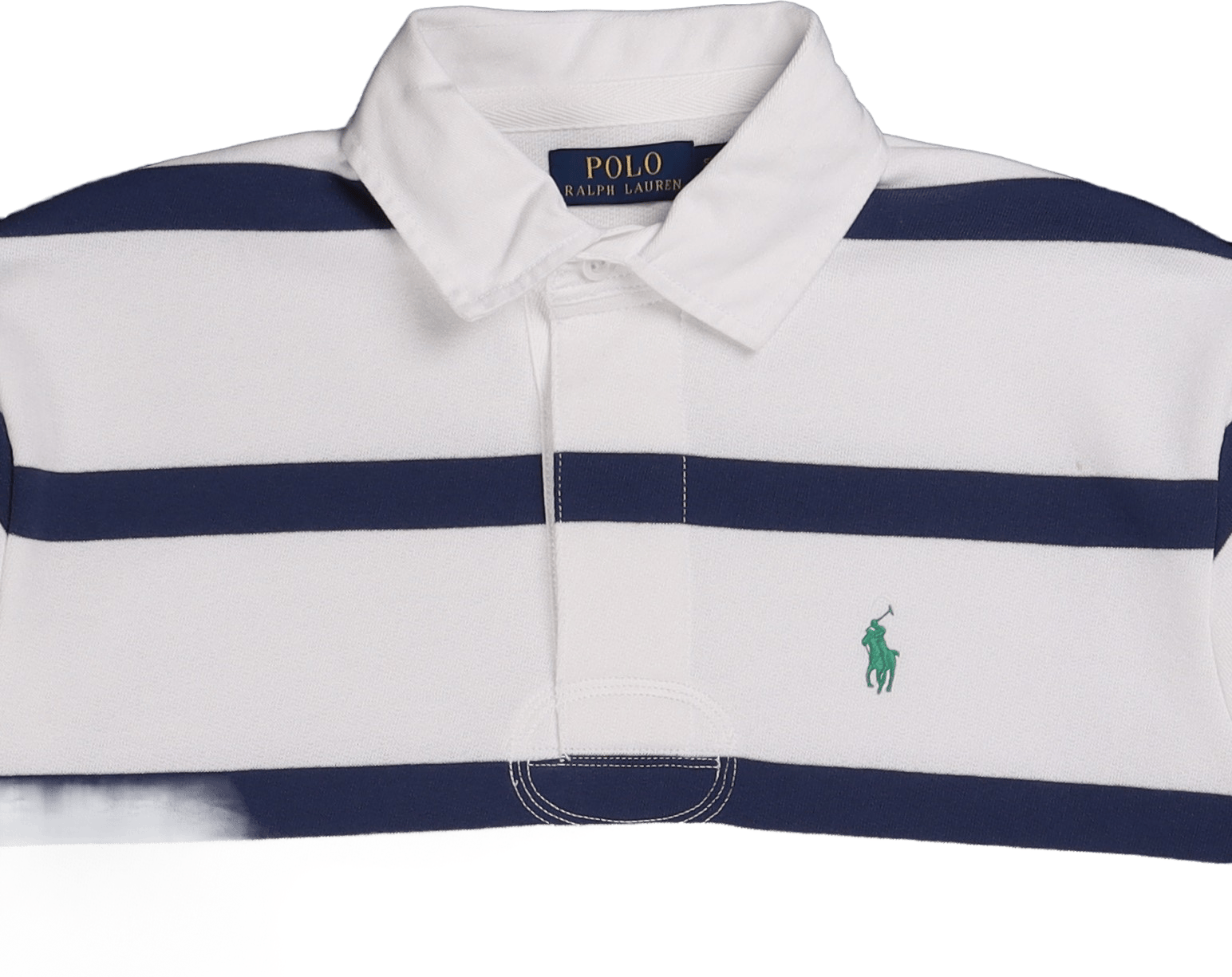 The RL Fleece Striped Rugby White/Light Navy - Bild 2