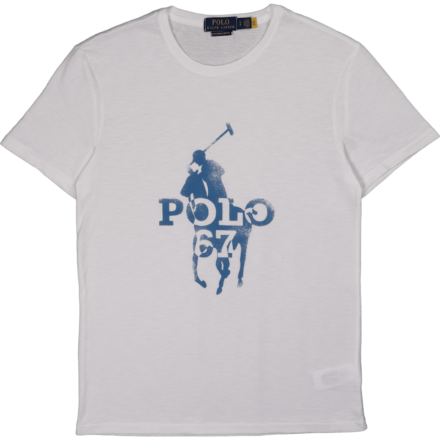 Custom Slim Fit Big Pony Logo T-Shirt White
