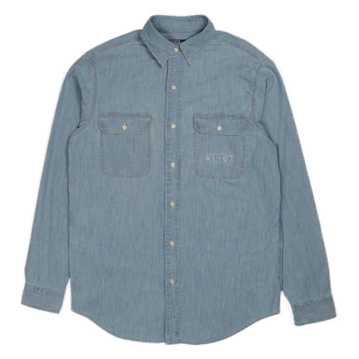 Classic Fit Flag Chambray Workshirt 5694 Light Indigo, Male, Abbigliamento, Camicie, Blu, XL