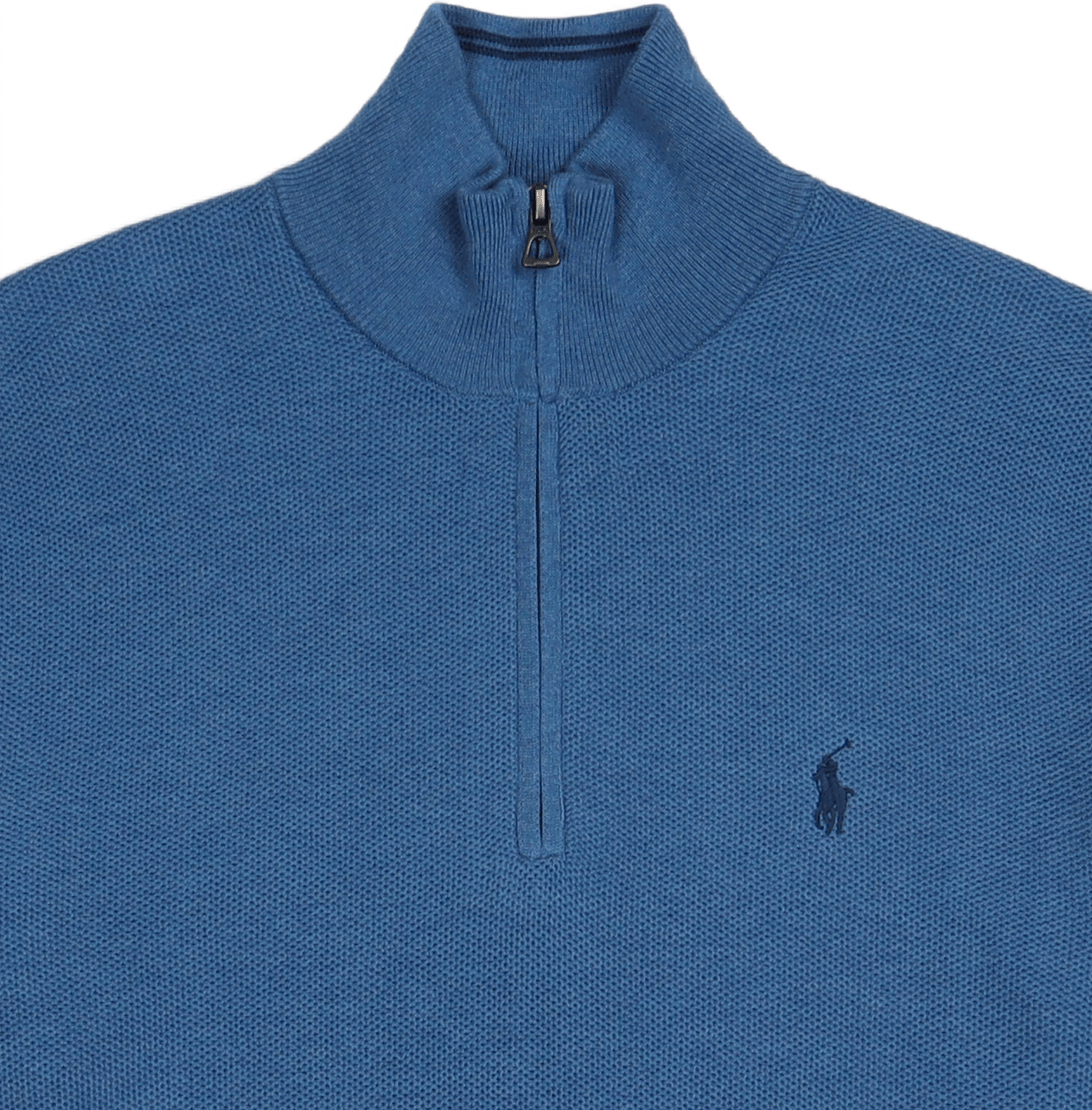 Mesh-Knit Cotton Quarter-Zip Sweater Withdraw Blue Heather - Bild 2