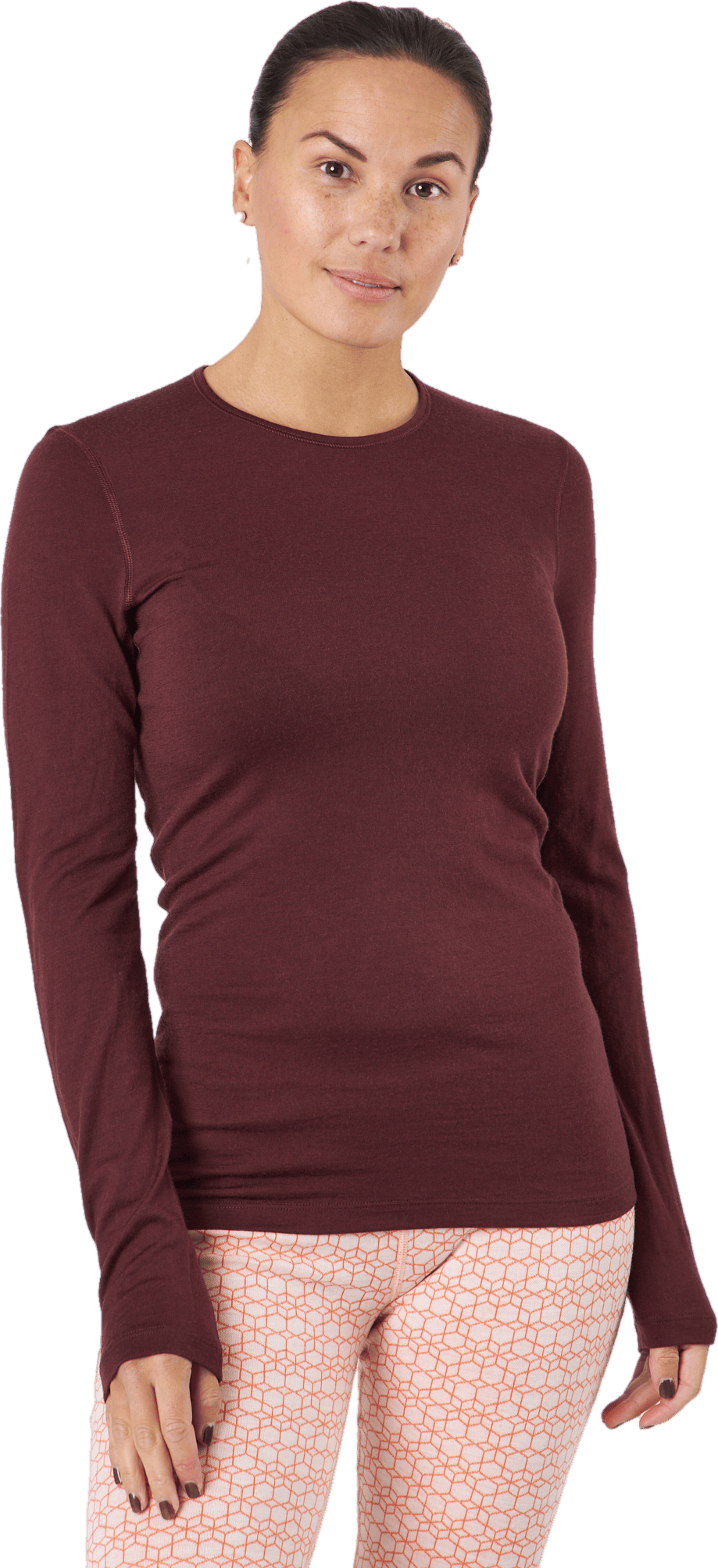 Women 200 Oasis Ls Crewe Espresso, Female, Apparels, base layers, Alpine sports, Brown, XL