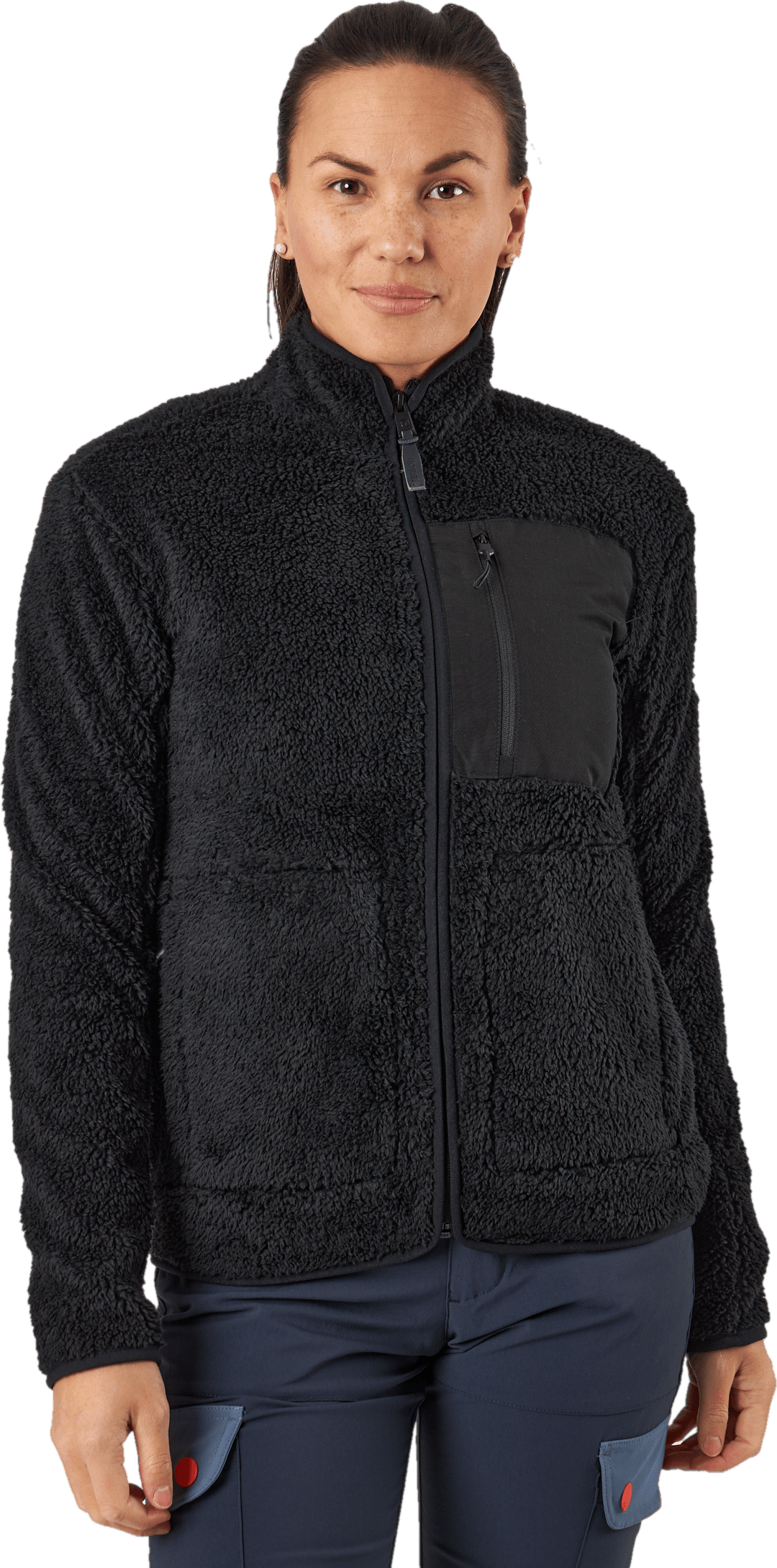 Thermal Pile Zip J W Black, Female, Apparels, jackets, Black, L