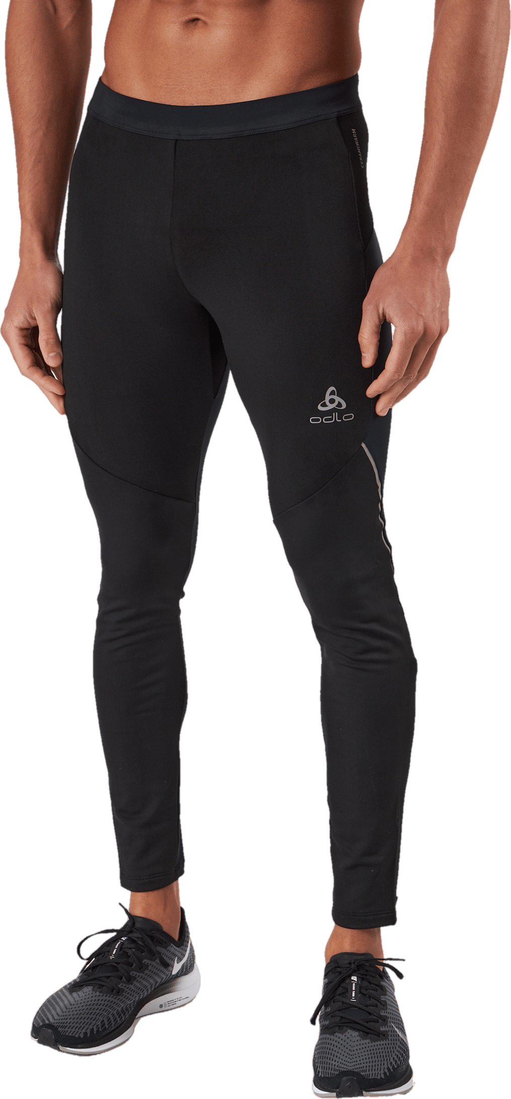 Tights Ceramiwarm Black - Odlo Concrete Grey, Male, Apparels, Leggings, Cross-country skiing, Black, S