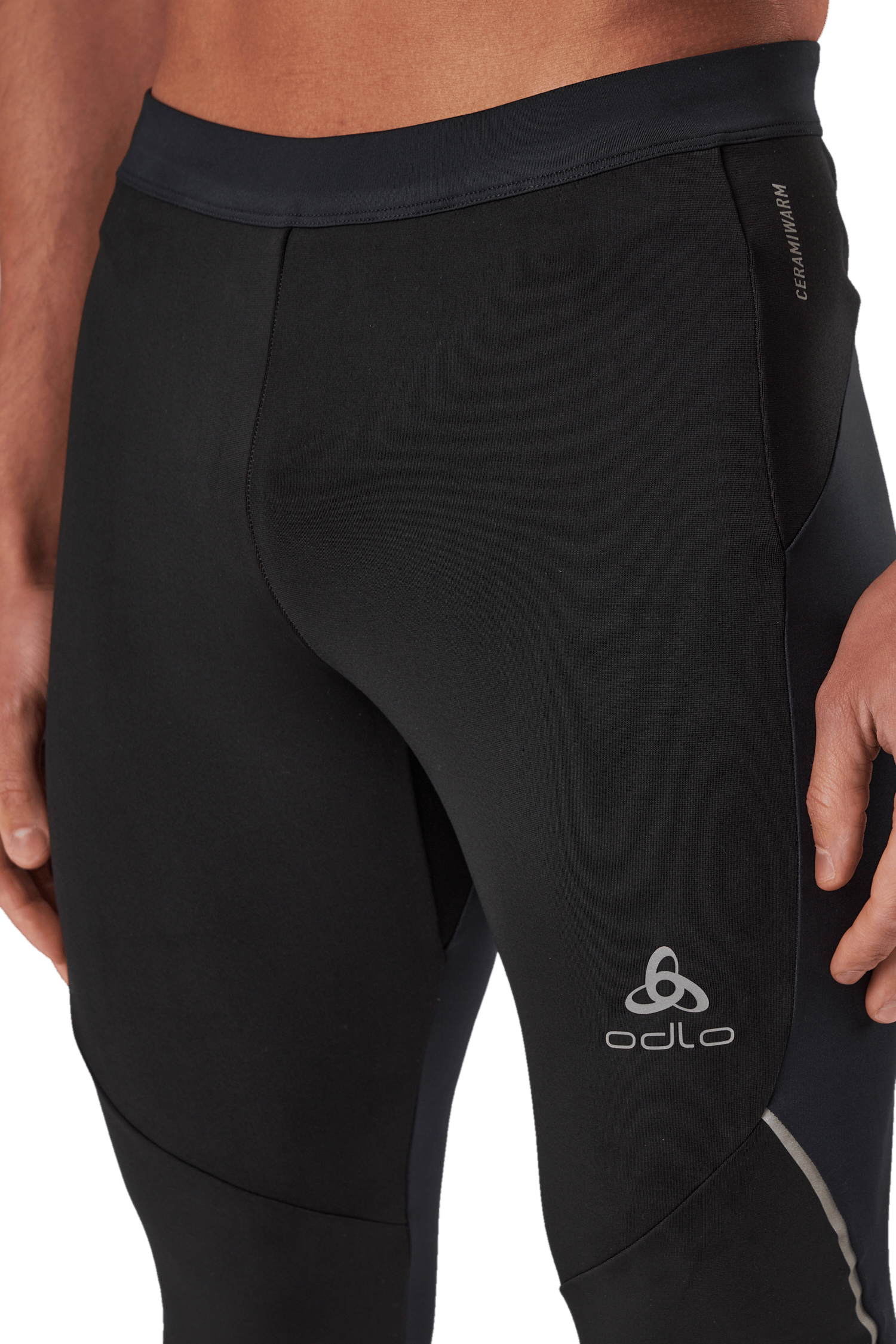 Tights Ceramiwarm Black - Odlo Concrete Grey - Bild 4