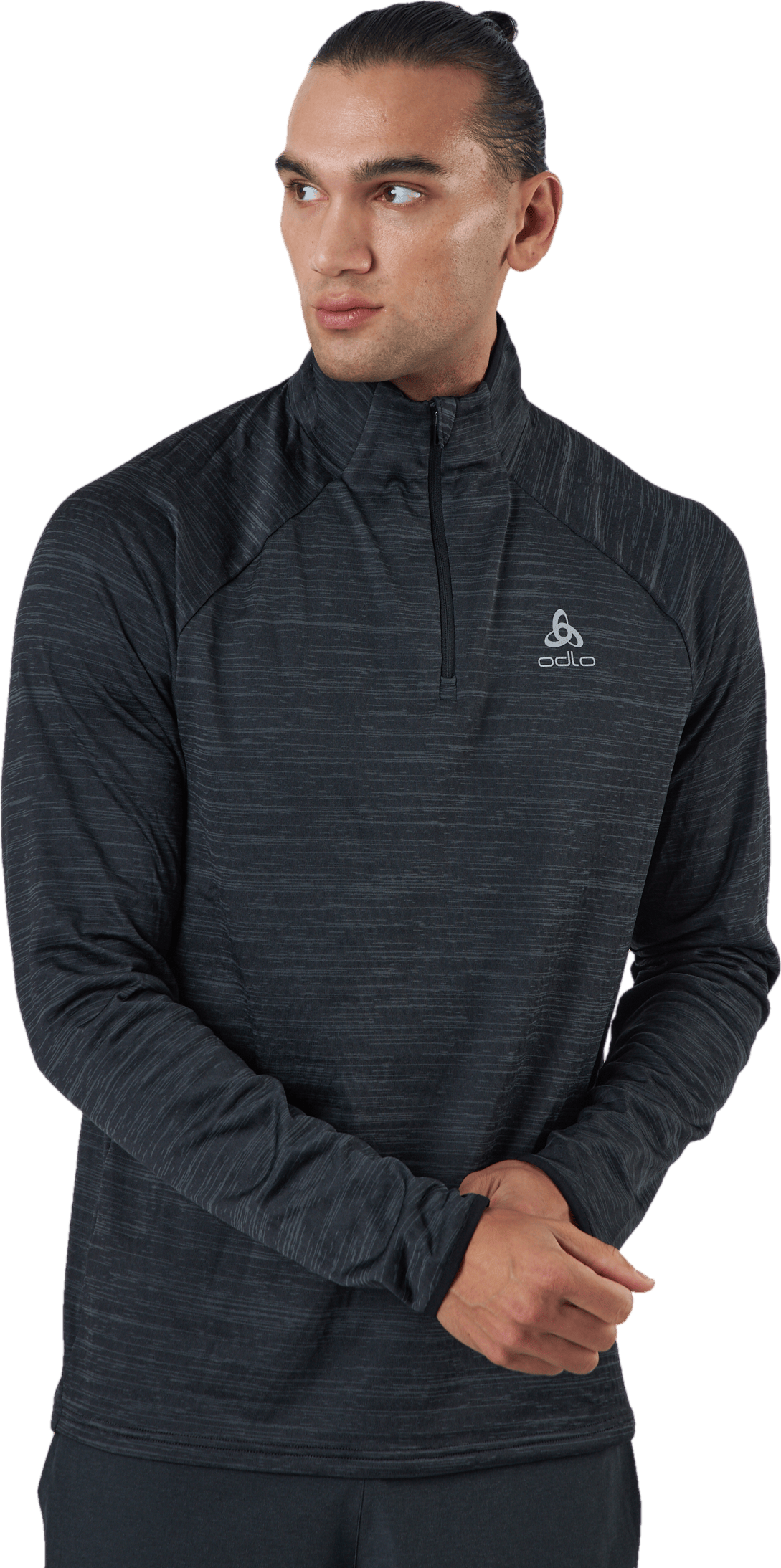 Mid Layer 1/2 Zip Run Easy War Black Melange - Bild 2