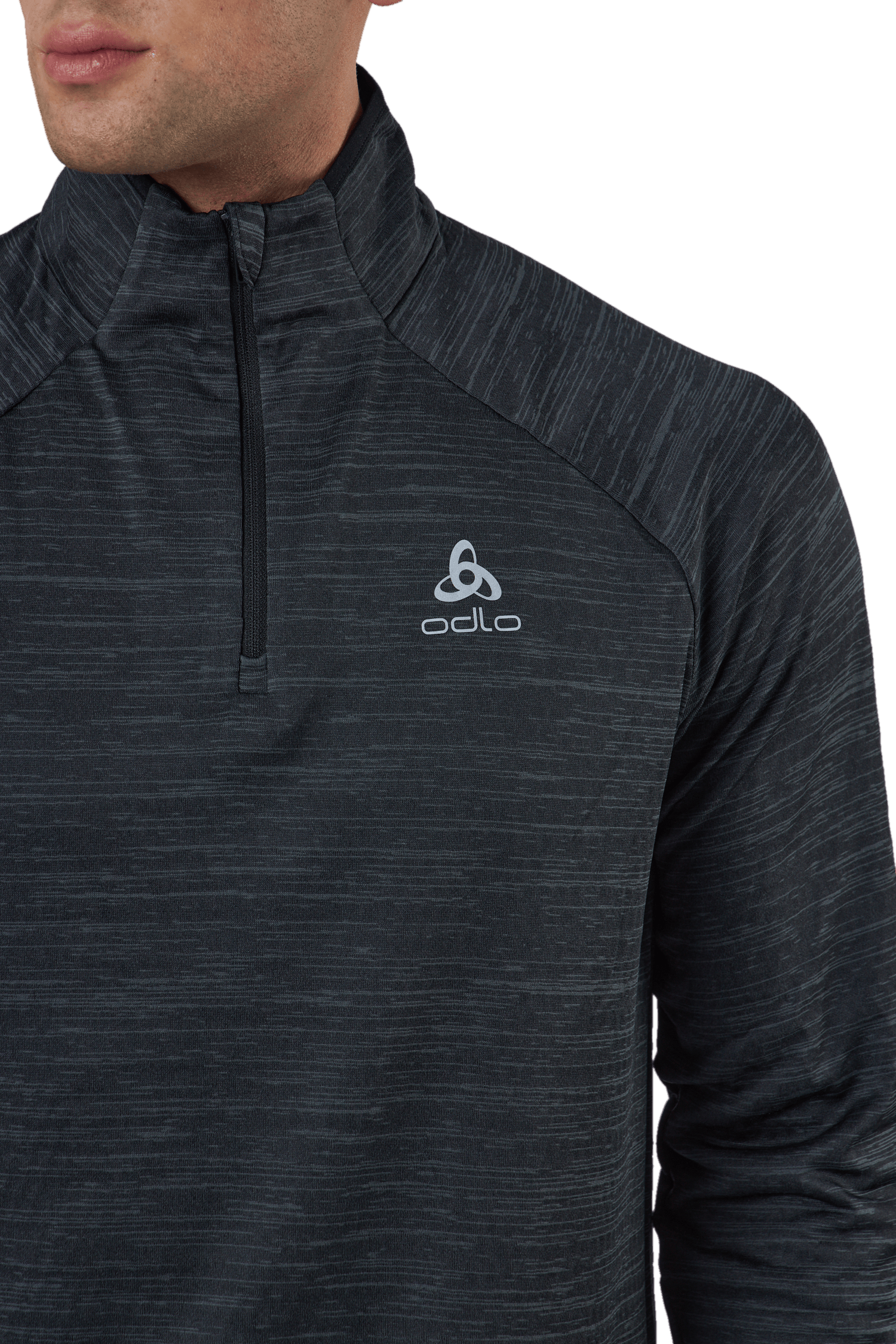 Mid Layer 1/2 Zip Run Easy War Black Melange - Bild 4