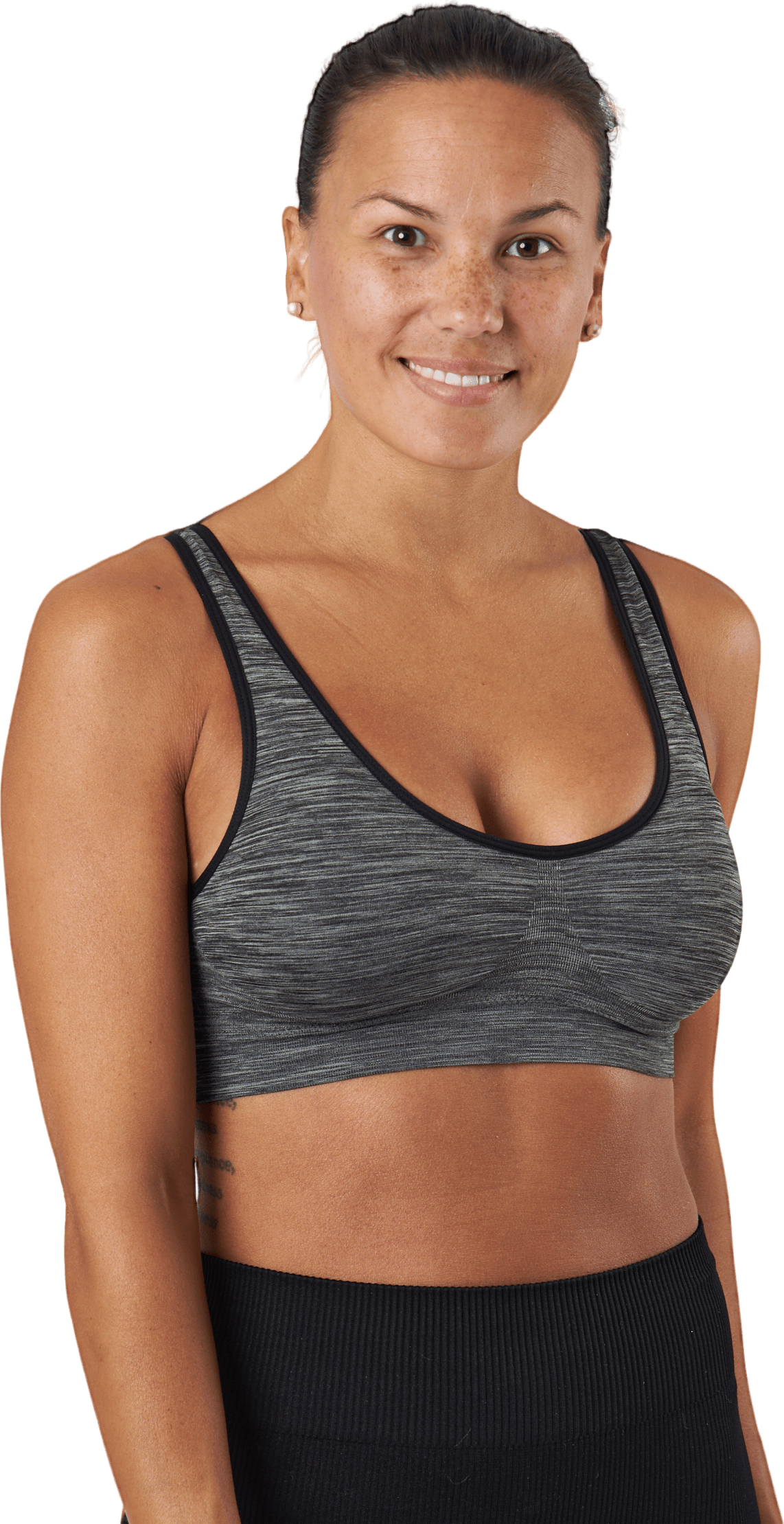 Mira Cir Sports Bra Black Melange, Female, Kläder, Sport-BH, Löpning, Grå, S