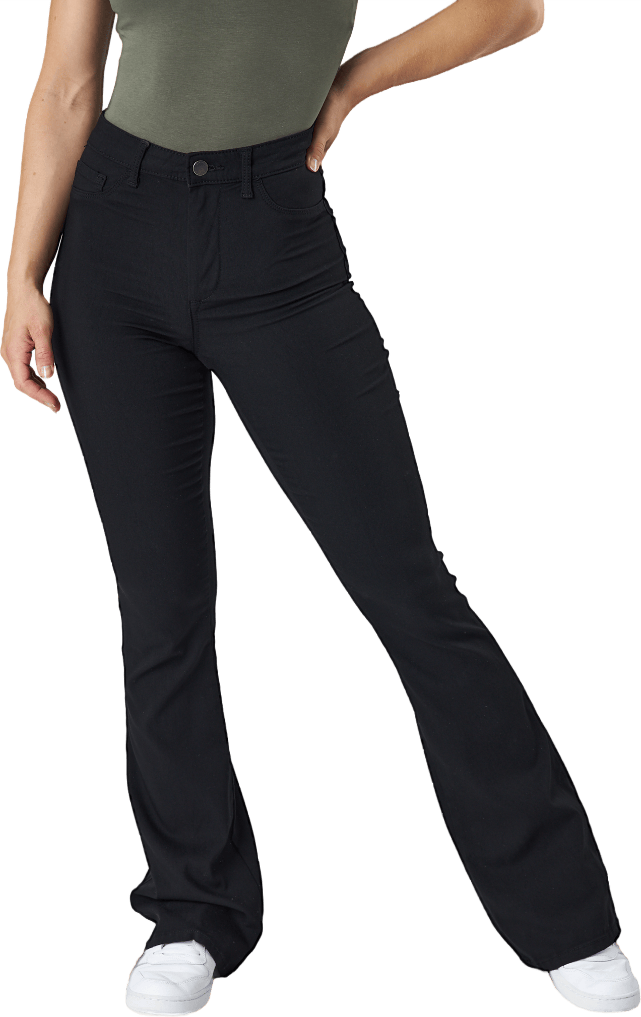 Highskin Flared Pant Blc Black, Female, Kleding, Broek, Zwart, S