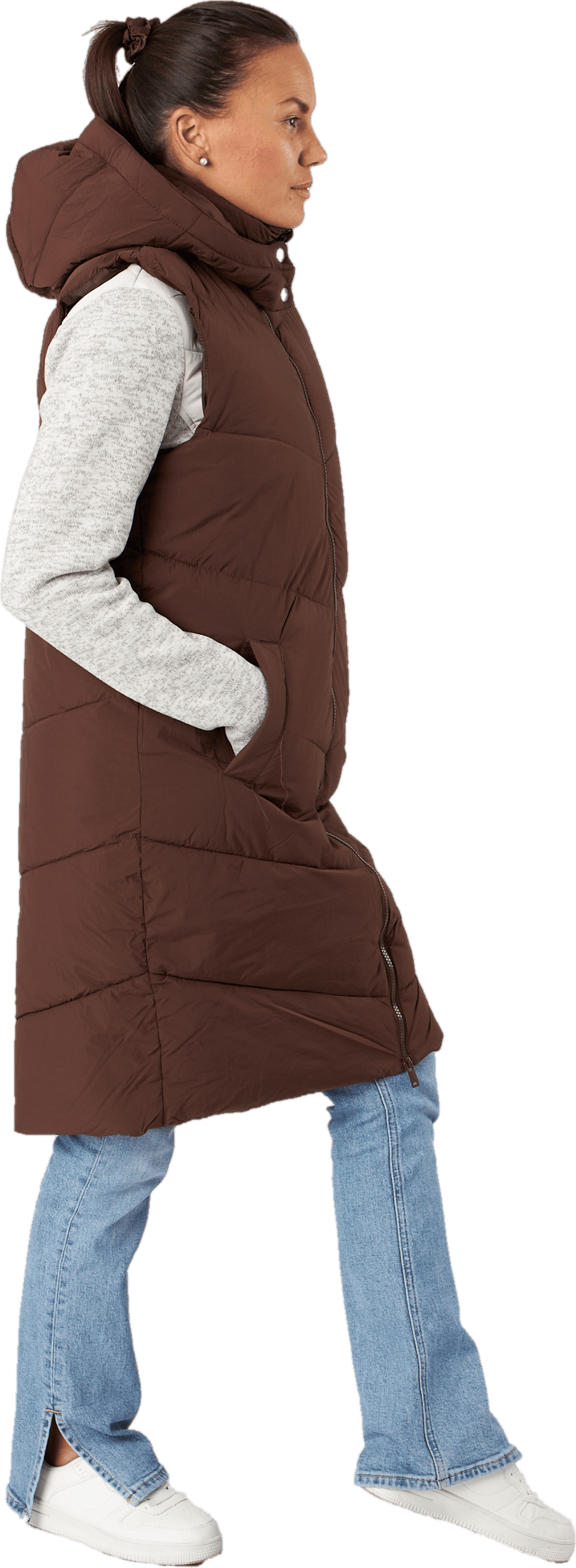 Jamilla Long Puffer Vest Chicory Coffee - Bild 2