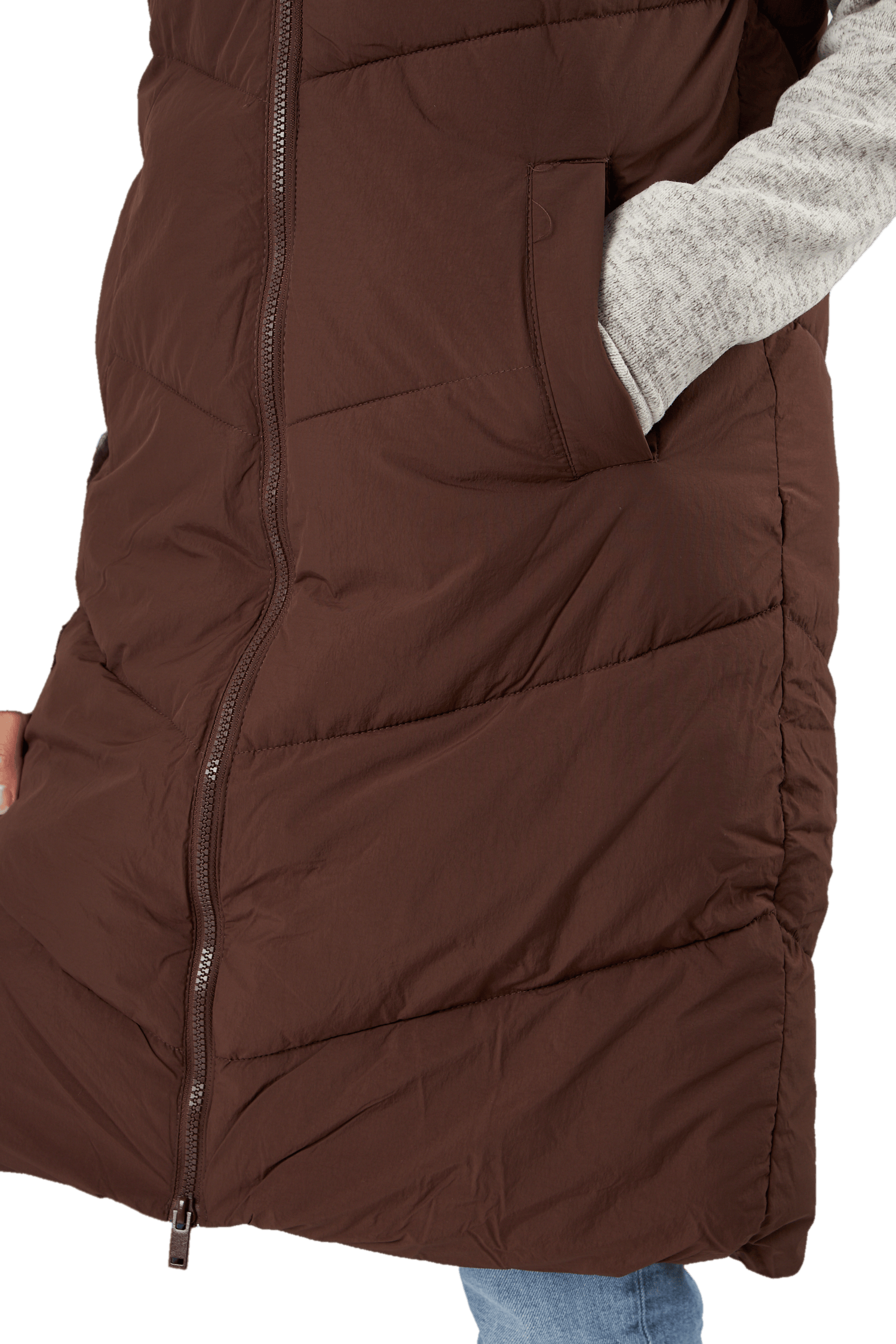 Jamilla Long Puffer Vest Chicory Coffee - Bild 5