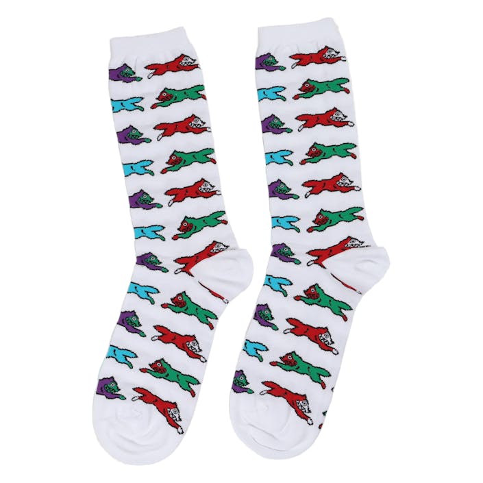 Running Dog Socks White, Unisex, Bekleidung, Unterwäsche, Weiß, ONESIZE