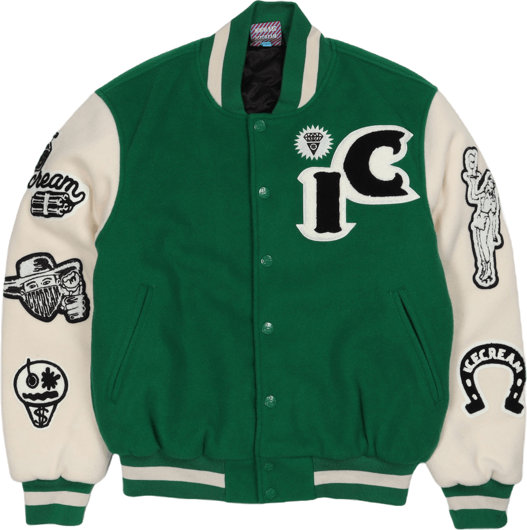 Rodeo Varsity Jacket Green, Male, Odevy, bundy, Zelená, L