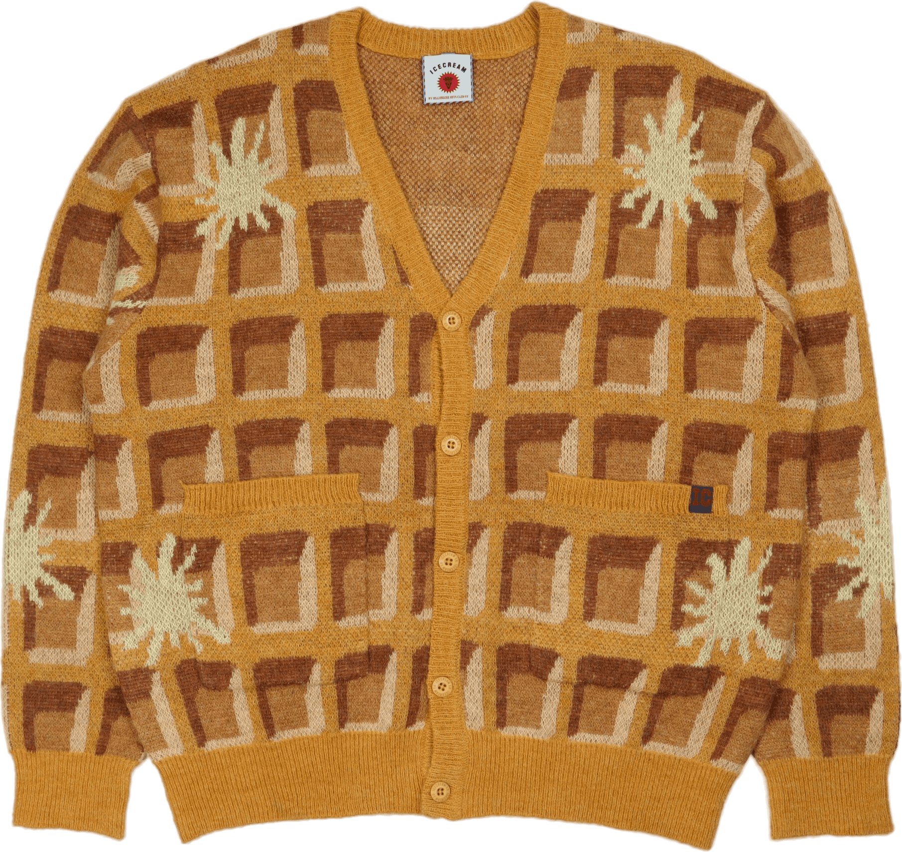 Waffle Cardigan Waffle Print