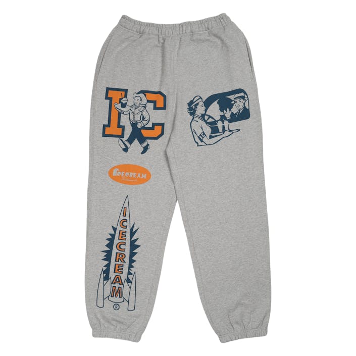 Multi Logo Sweatpant Heather Grey, Male, Vêtements, Pantalon, Gris, M